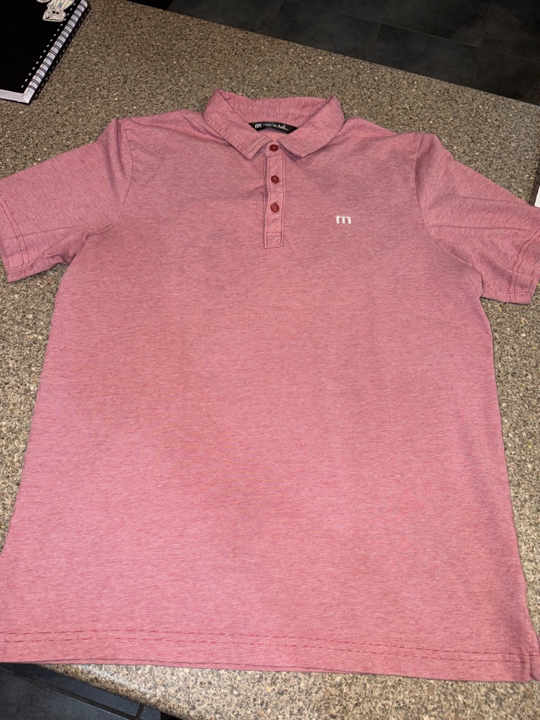 Travis Mathew Heathered Rose Polo With Subtle Chest Logo
